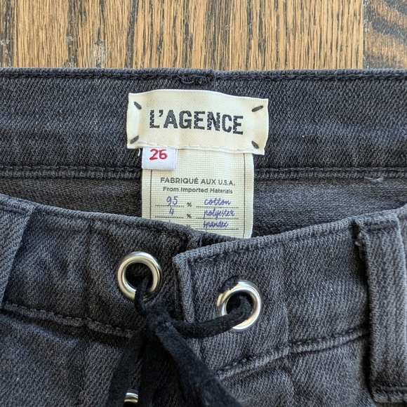 L'AGENCE Charcoal Jean Lace-Up Skirt - Picture 3 of 6